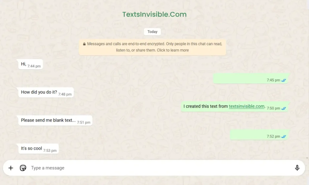 Invisible text in WhatsApp